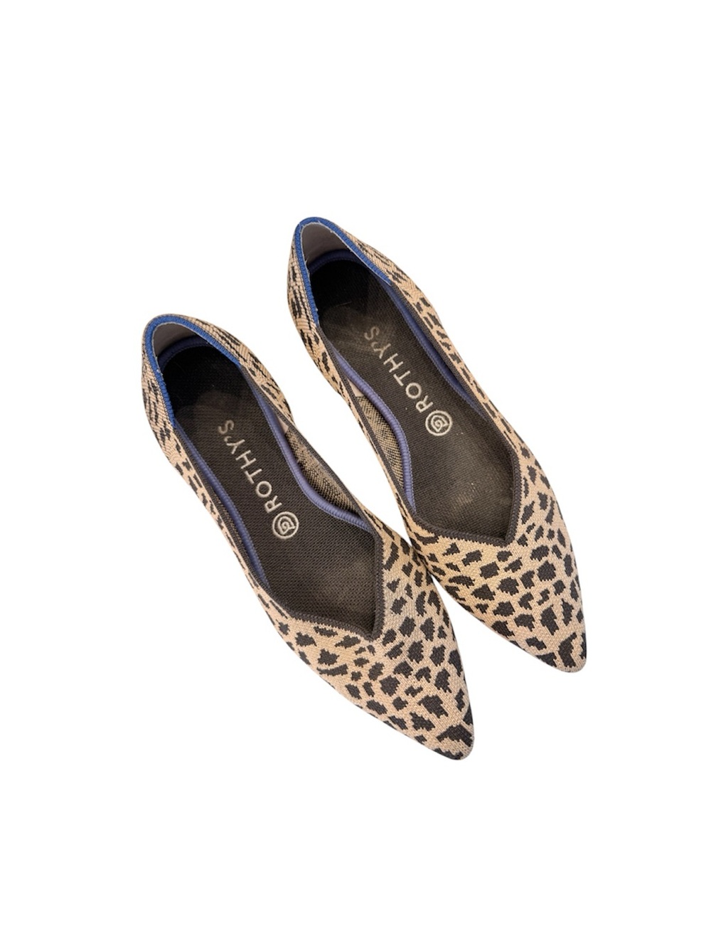 Rothy's Brown Leopard The Point Ladies Flats Shoes 9.5